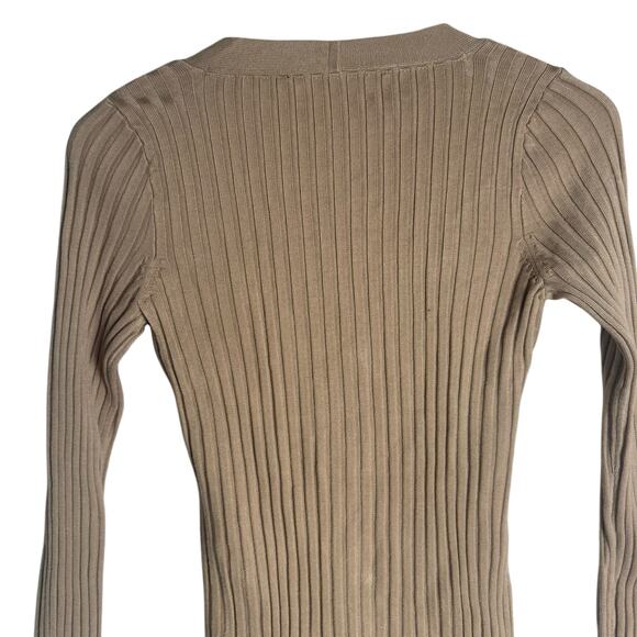 Missoni Tan Cashmere Ribbed Knit Toggle Front Cardigan Sweater Small - Picture 9 of 11